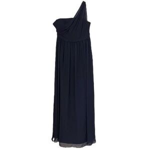 Alfred Angelo Navy Single Shoulder Empire Waist Maxi Formal Dress 16W